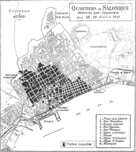 Thessaloniki fire 1917 map