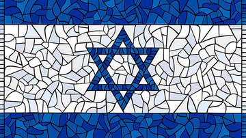 Israel flag glass